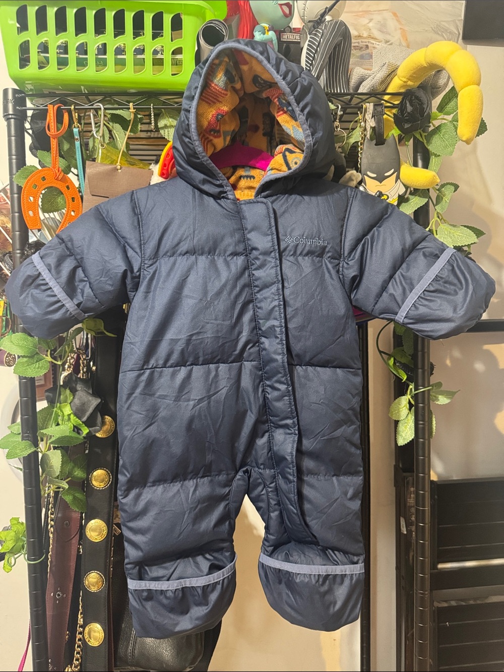 Columbia Navy Puffer Infant Snowsuit with Hood